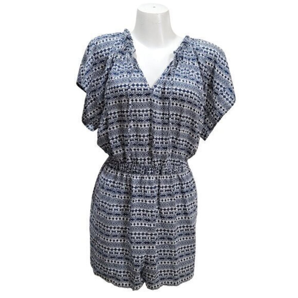 Seafolly Jacquard Print Playsuit Romper L Blue